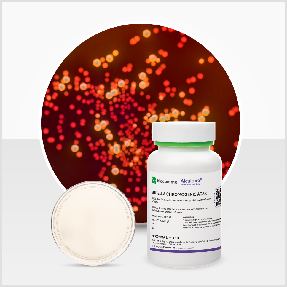 Môi trường sinh màu Shigella Chromogenic Agar, Hãng Biocomma, China 