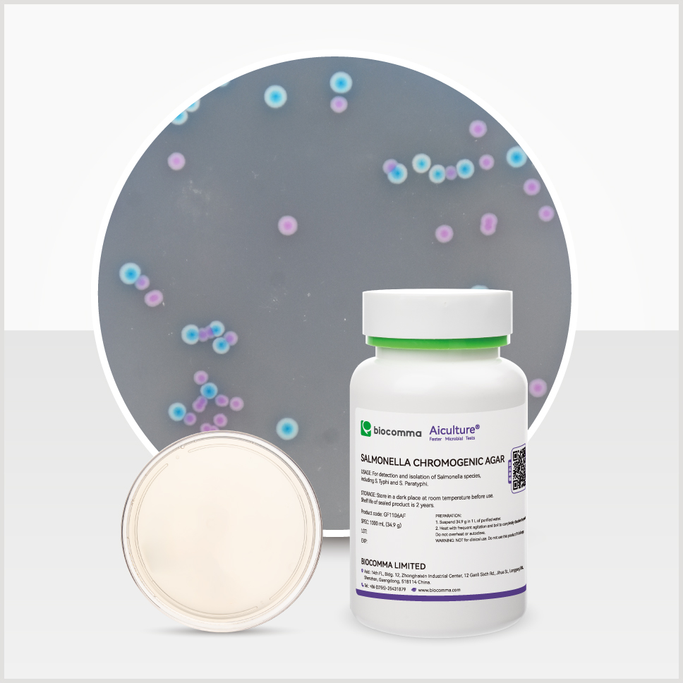 Môi trường sinh màu Salmonella Chromogenic Agar, Hãng Biocomma, China