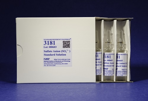 Chất chuẩn NIST SRM 3181 Sulfate Anion (SO4) Standard Solution 5 x 10ml. NIST, USA