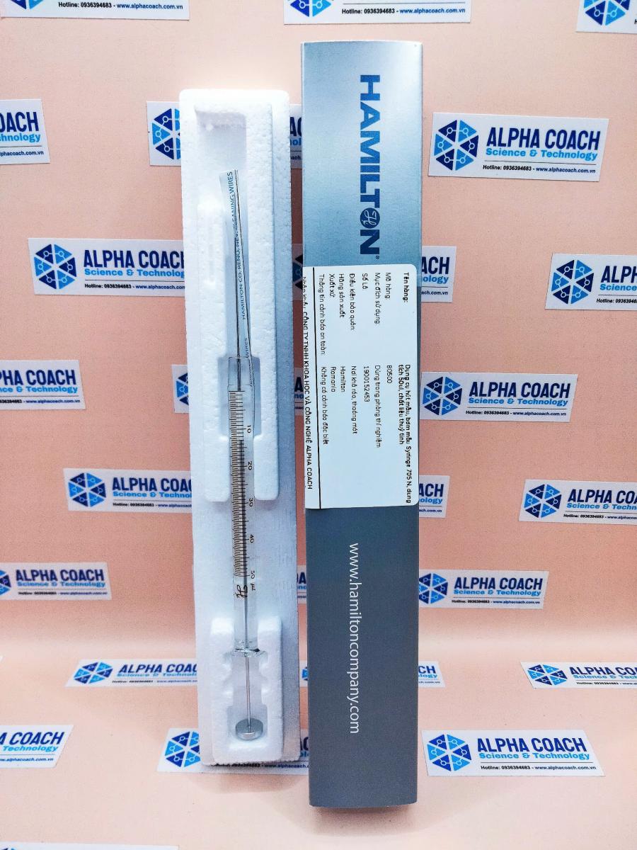 Dụng cụ hút mẫu, bơm mẫu Syringe 705 N , dung tích 50ul, chất liệu thuỷ tinh, Mã hàng: 80500, hãng Hamilton-Mỹ