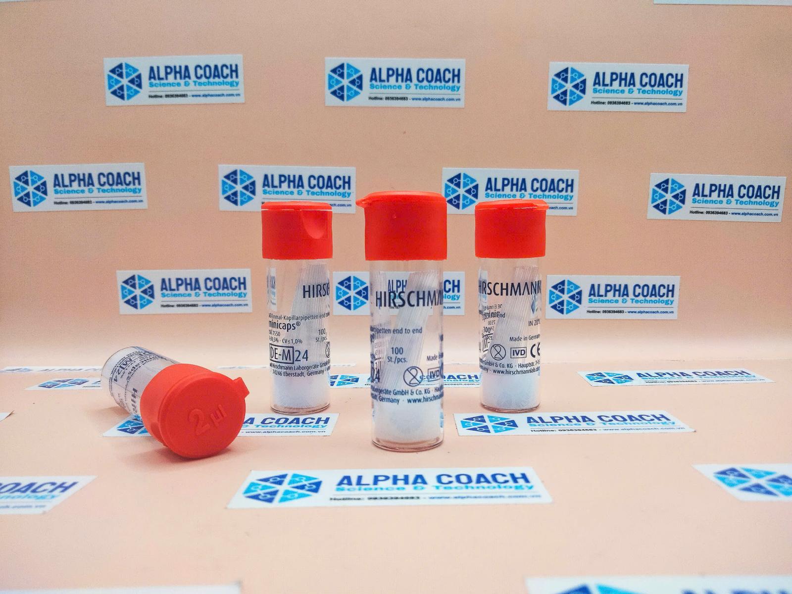 Ống mao quản CE 2ul, chất liệu thủy tinh, mã hàng: 9000102,100 ống/lọ, hãng Hirschmann-Đức
