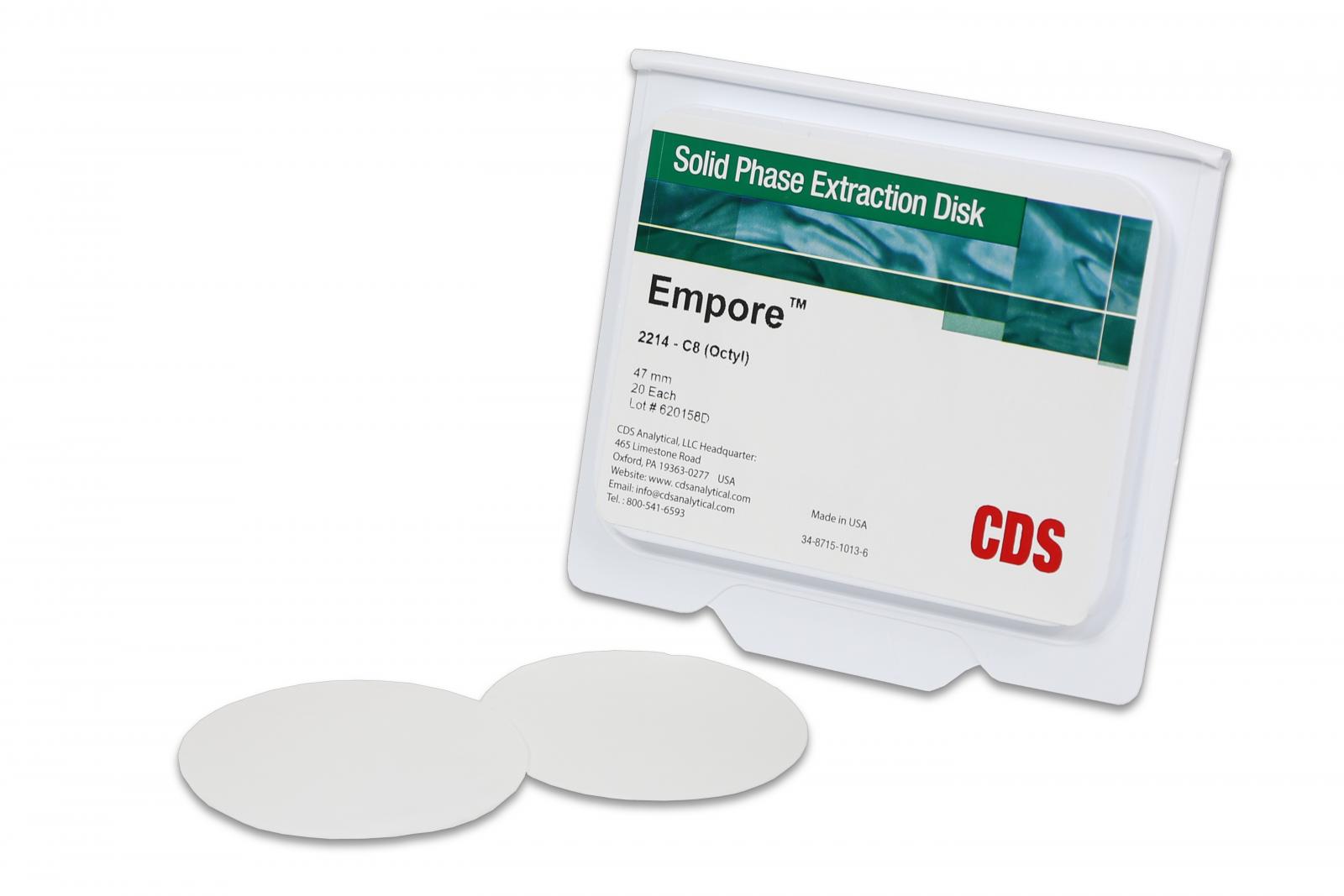 Đĩa chiết pha rắn (SPE) Empore 2214: C8-HD bonded silica, 12um particle size, 47mm; 60c/Hộp, Hãng CDS Analytical, Mỹ