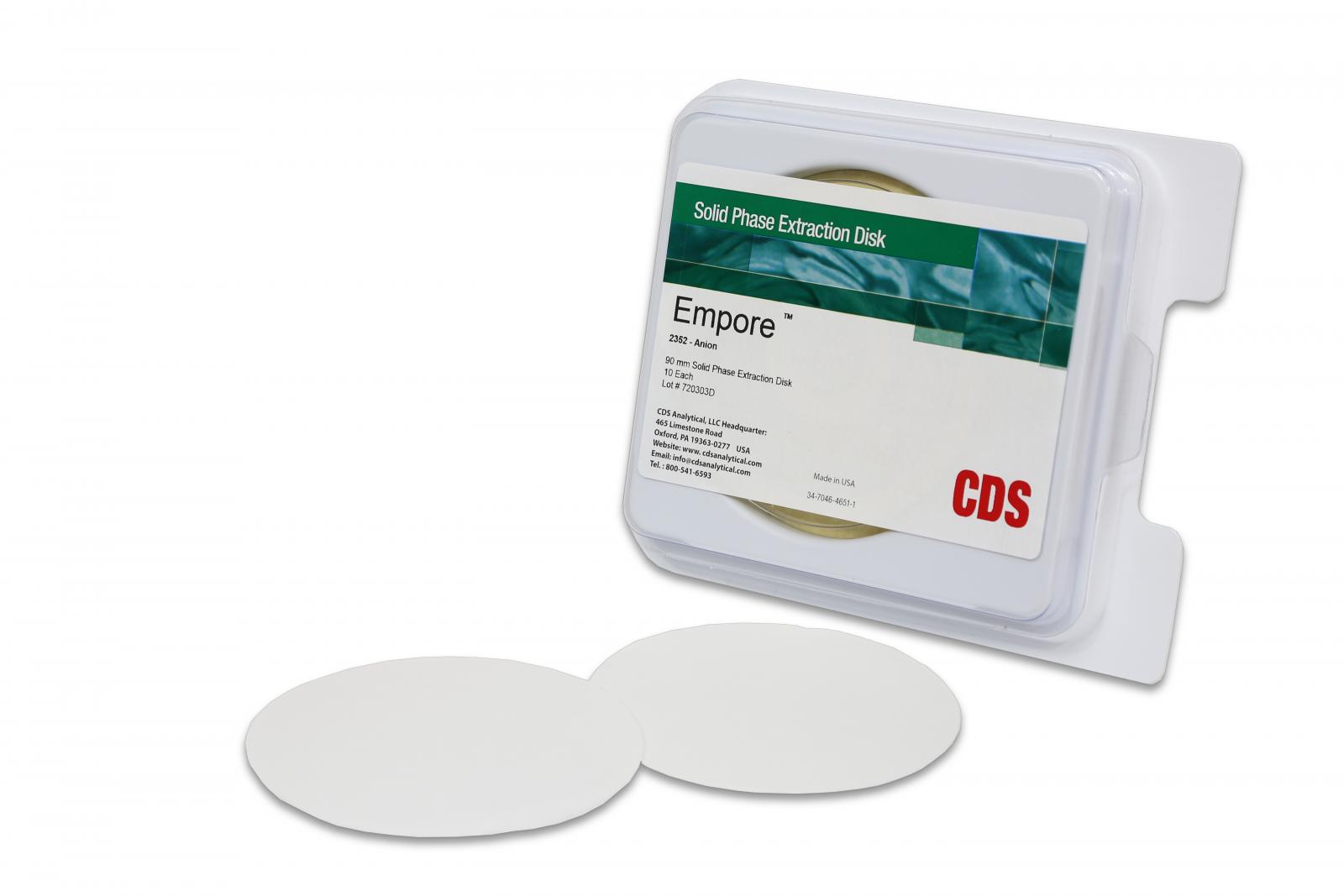 Đĩa chiết pha rắn (SPE) Empore 2352: Anion Exchange, 12um particle size, 90mm, 30/Hộp, Hãng CDS Analytical, Mỹ