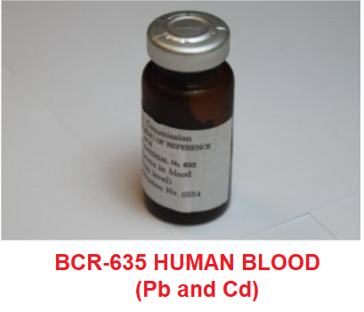 Mẫu chuẩn kim loại Pb và Cd trong nền mẫu máu người (HUMAN BLOOD (Pb and Cd medium), mã BCR-635, hãng JRC, Bỉ