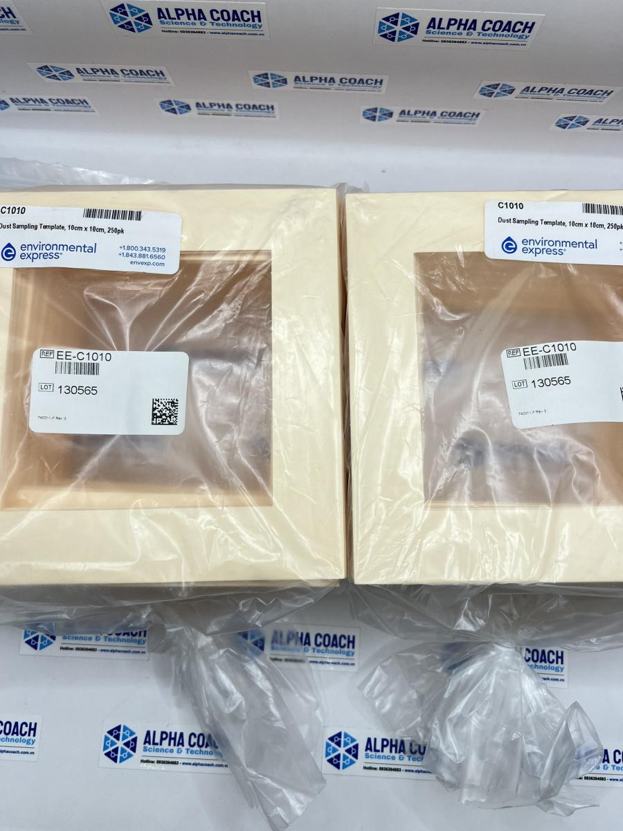 Khung lấy mẫu bằng khăn lau (Dust Sampling Template) với 03 kích thước 10x10cm, 25.4x10.16cm và 30x30cm đáp ứng yêu cầu của Method  ASTM E 1792, Environmental Express, USA