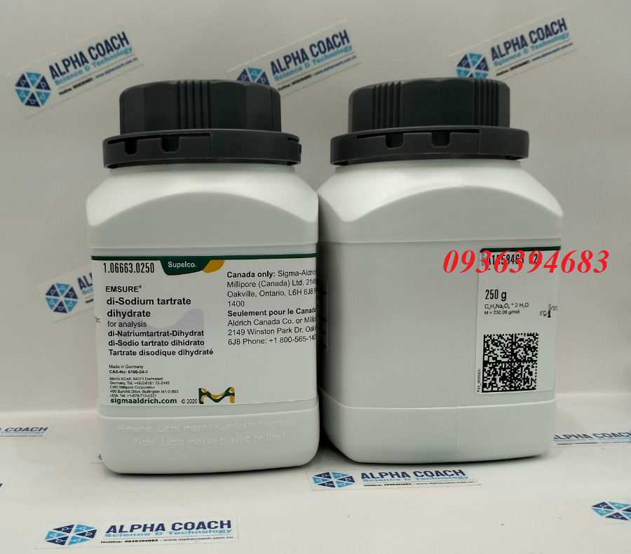 Hóa chất Di-Sodium tartrate dihydrate for analysis EMSURE, CAS No: 6106-24-7