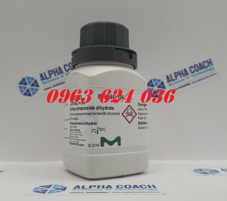 Hóa chất Sodium nitroprusside dihydrate [disodium pentacyanonitrosyl ferrate(III) dihydrate] GR for analysis ACS, Reag Ph Eur, CAS No: 13755-38-9