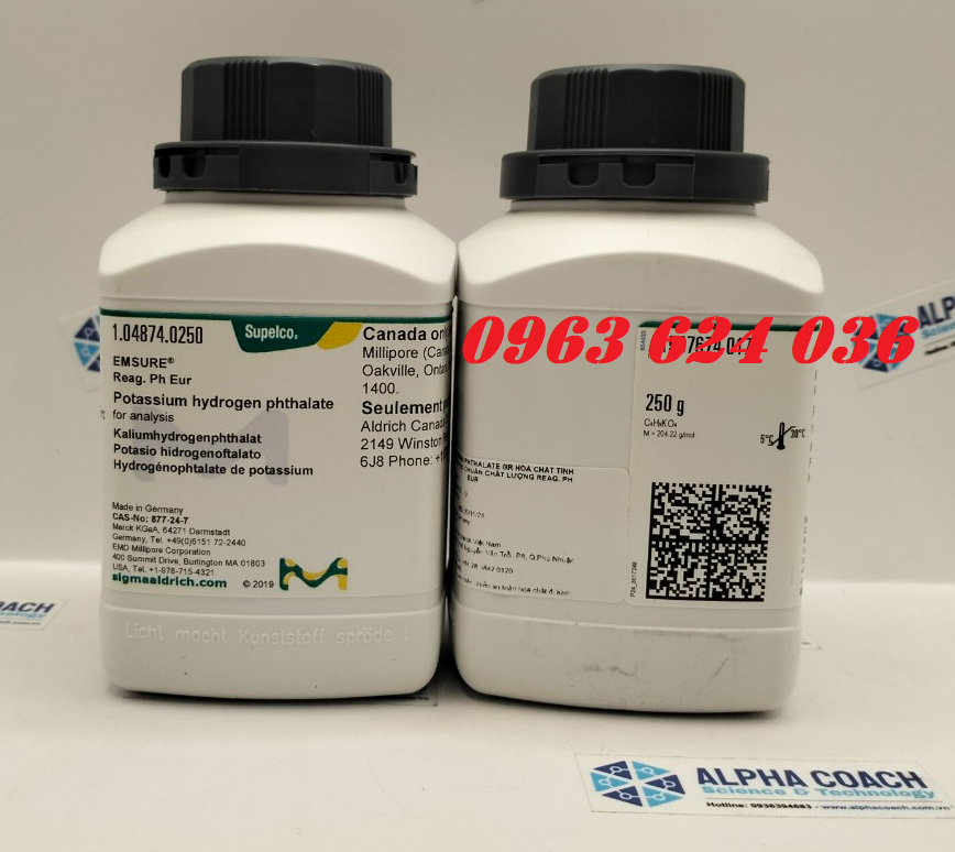 Hóa chất Potassium hydrogen phthalate for analysis EMSURE Reag Ph Eur, CAS No: 877 24 7