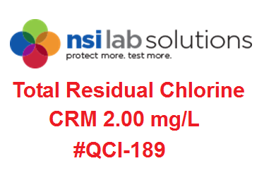 CRM# QCI-189, Dung dịch chuẩn Clo dư 2 mg/L, 24X1.5 ml, Hãng NSI, Mỹ
