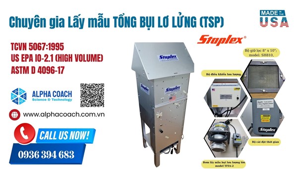 Bộ lấy mẫu tổng bụi lơ lửng (TSP) lưu lượng lớn (High Volume), Staplex, USA