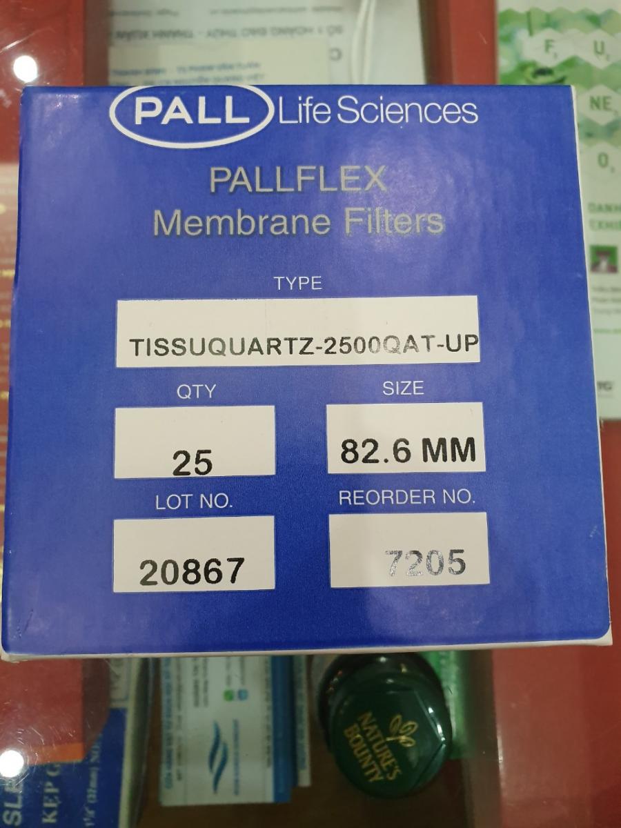 Màng Lọc sợi thạch anh TISSUQUARTZ-2500QAT-UP 82.6mm, 25c/hộp, lấy mẫu Dioxin/Furan theo EPA Method 23 & hơi Axít và Sol khi trong khí thải, Method EPA 26A