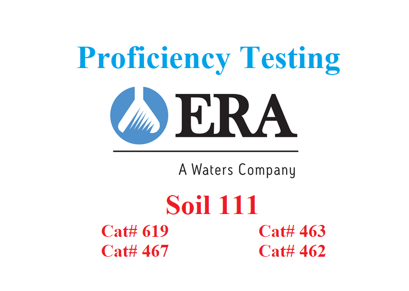 Báo cáo Thử nghiệm thành thạo quốc tế SOIL 111, mẫu PT Cat# 619, Cat# 467, Cat# 463, Cat# 462), Hãng ERA, USA