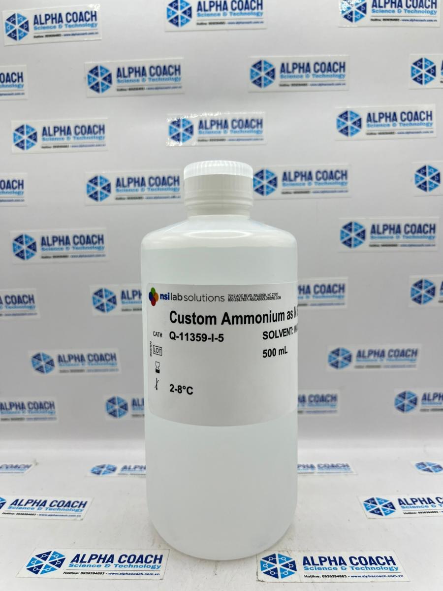 Dung dịch chuẩn NH4 - N (Amoni tính theo Nito) 5mg/L, 500ml, Hãng NSI-Mỹ