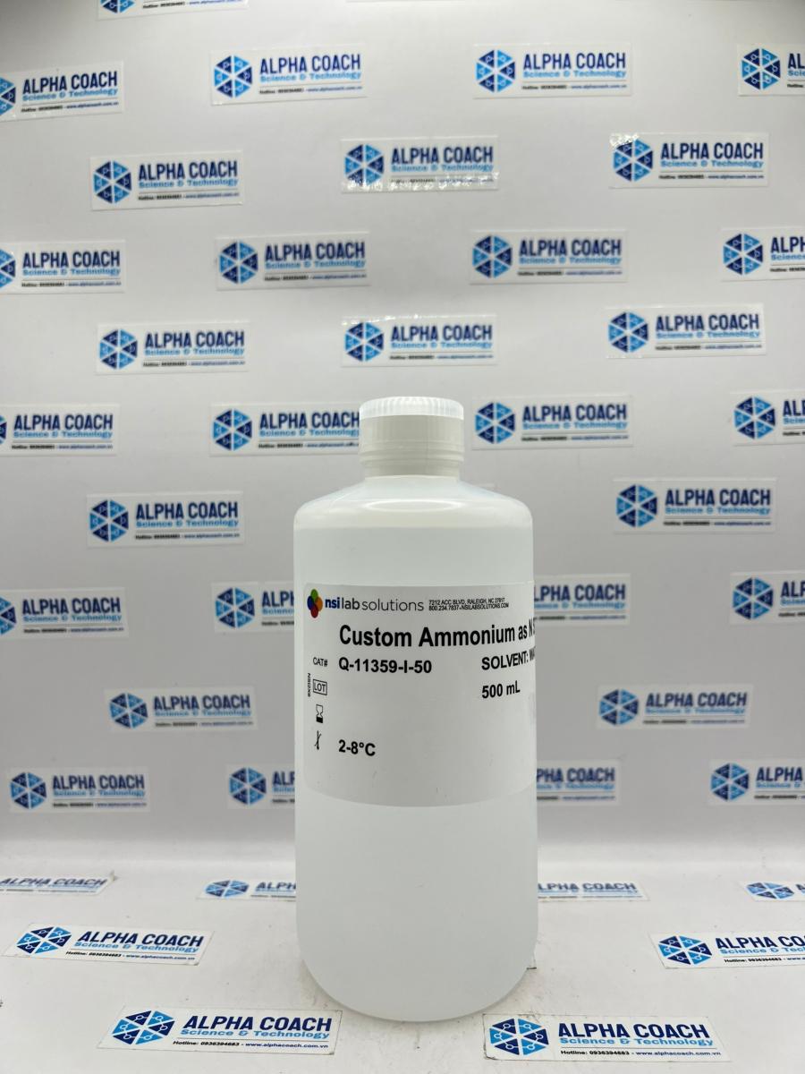 Dung dịch chuẩn NH4 - N (Amoni tính theo Nito) 50mg/L, 500ml, Hãng NSI-Mỹ