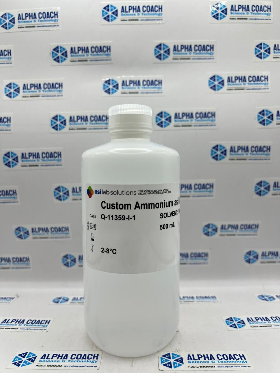 Dung dịch chuẩn NH4 - N (Amoni tính theo Nito) 1mg/L, 500ml, Hãng NSI-Mỹ